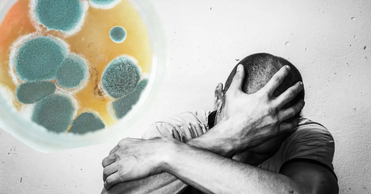 Man suffering from depression from mold.