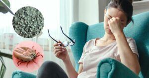 Woman with lyme disease and mold illness suffering from fatigue