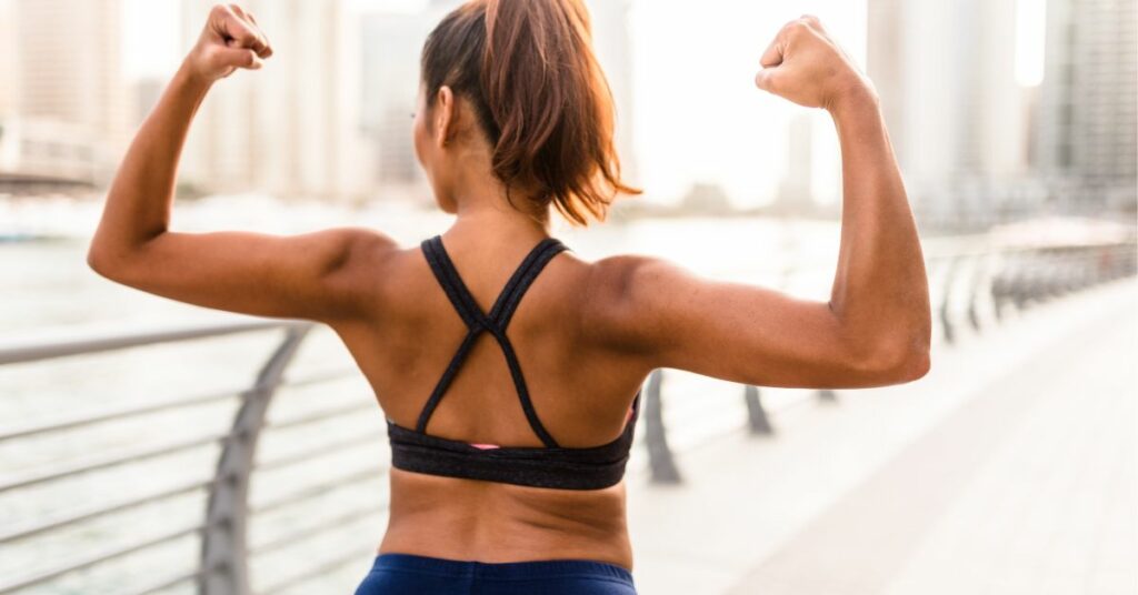 Woman defying muscle loss on ozempic