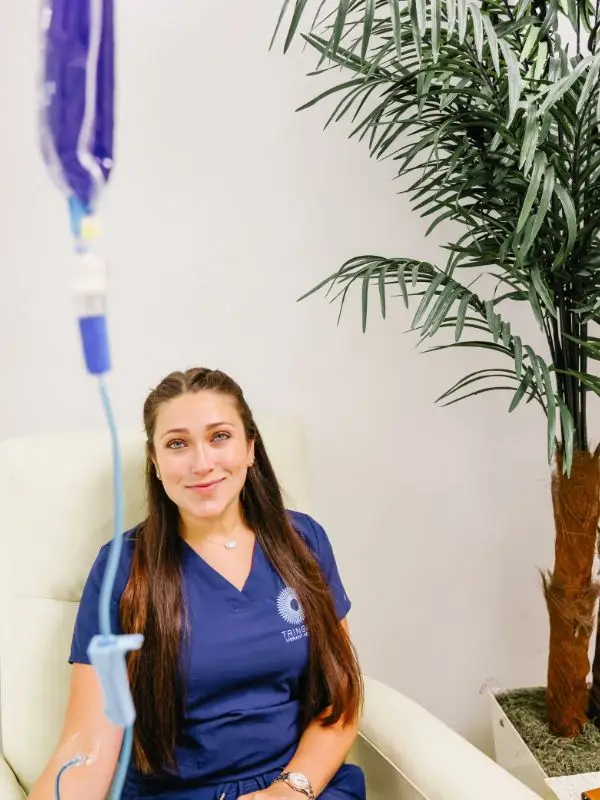 Woman receiving Methylene Blue IV Therapy
