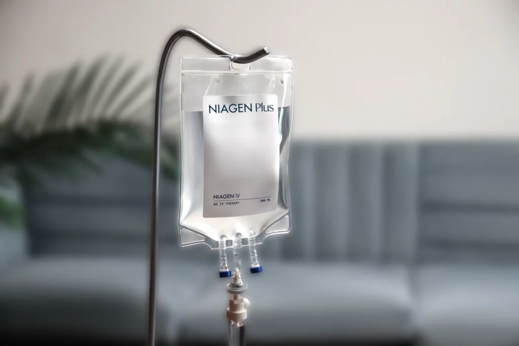 An IV bag with Niagen